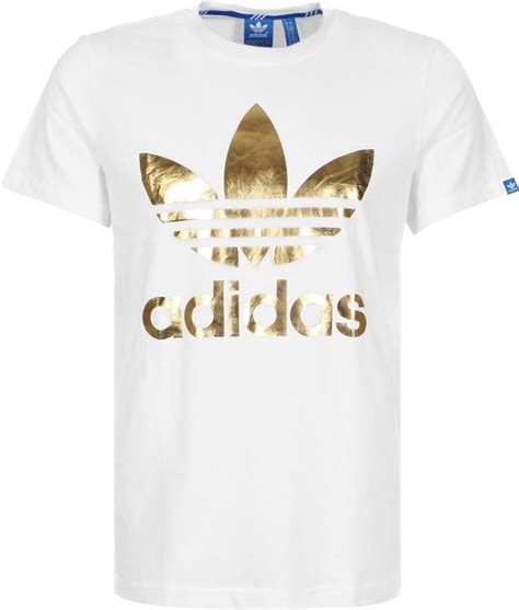 adidas tshirt weiß gold|adidas originals t shirts.